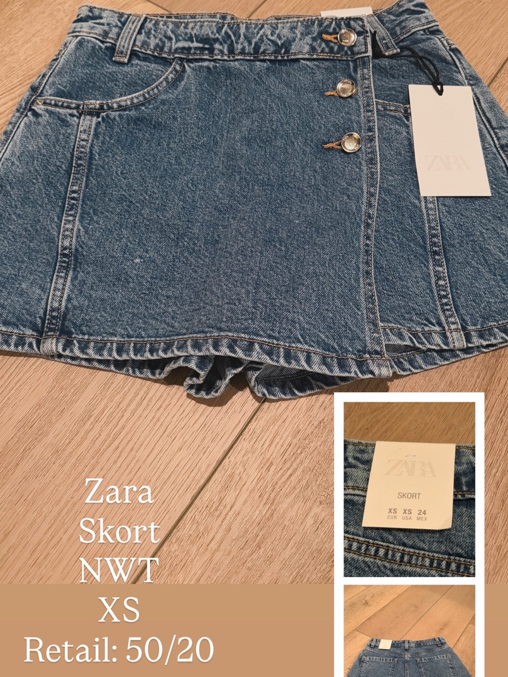 Zara Denim Skort in Classic Blue